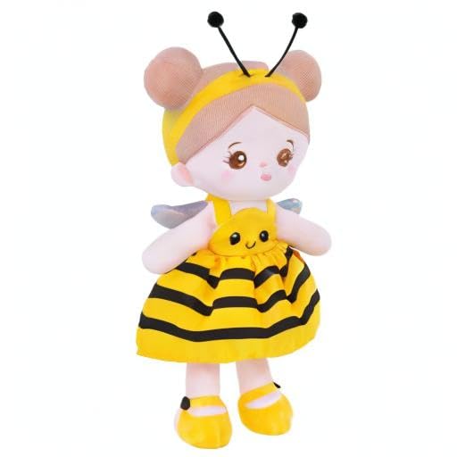 OUOZZZ Soft Baby Doll 12.6" Yellow Bee Dress Snuggle Buddy Doll