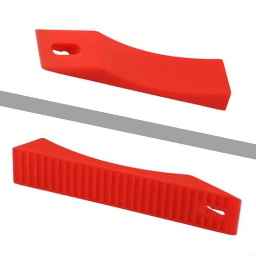 Silicone Deadlift Wedge Blocks 2 Pcs for Weight Lifting and Powerlifting, Non-Slip Barbell Plate Loading Pads, Lightweight Material for Easy Plate Changes(Red) - size: Red