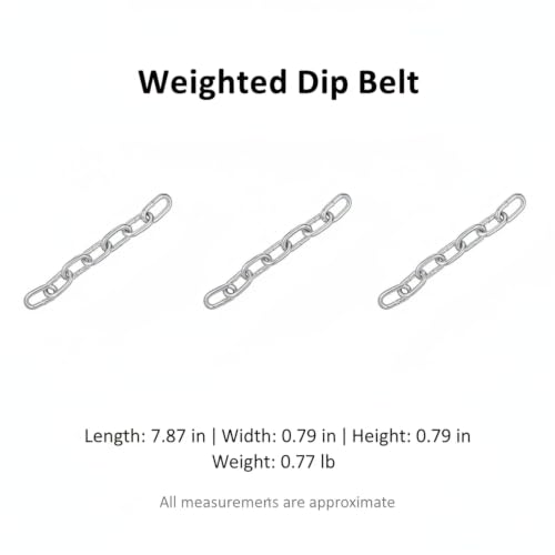 Weighted Dip Belt with Iron Chain for Pull Ups and Dips, Heavy Duty Strength Training Attachment (1 PC) - size: 7.87 x 0.79 x 0.79 in