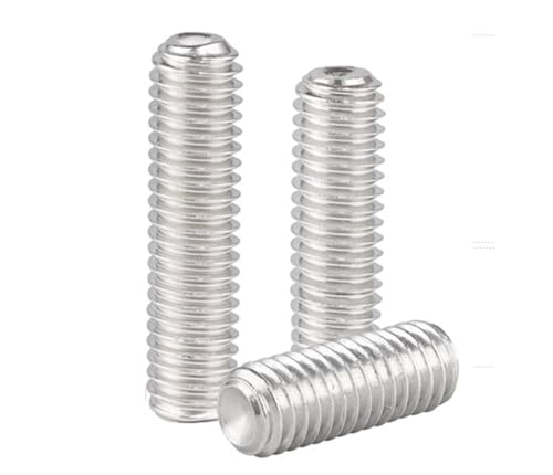 50Pcs M3-0.5 x 6mm Hex Socket Set Grub Screws,Headless Cup Point,Flat Point Grub Bolt,Internal Hex Drive,304 Stainless Steel,Headless Concave End,Metric External Thread,for Towel Rack Door Knob - size: M3-0.5 x 6mm(50)