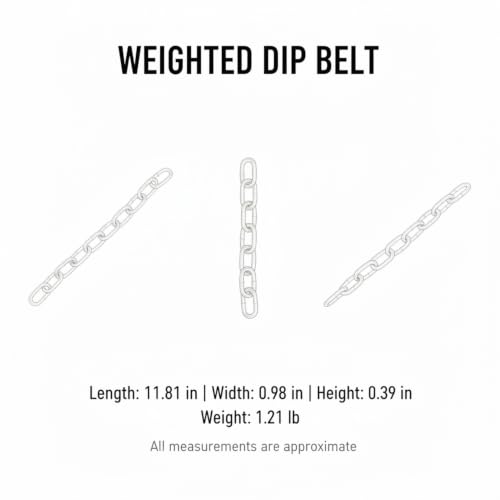 Home Gym Pull Up Station Accessory: Weighted Dip Belt with Heavy Duty Iron Chain for Strength Training - size: 11.81 x 0.98 x 0.39 in