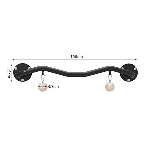 Wall-Mounted Horizontal Bar, Home Pull-up Wrist Strength Training Finger Grip Ball, Rock Climbing Equipment, Load 200kg, - color: Black