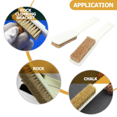 Ciieeo 2pcs Climbing Rocks Brush with Boars Hair Bristles and Sturdy Handle, Outdoor Bouldering Stone Cleaning Tool for Sports Climbing Supplies