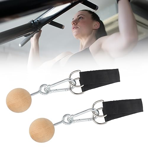 Wooden Pull Up Balls, Rock Climbing Holds Training Set, Arm Strength Trainer with Stainless Steel Hook and Nylon Webbing, Durable Exercise Equipment for Home Gym and Outdoor Workou