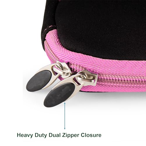 13 Inch Laptop Carrying Sleeve Neoprene Water Resistant Bag with Accessories Pocket-Compatible with AirBook 13 (Baby Pink) - color: Black/baby Pink