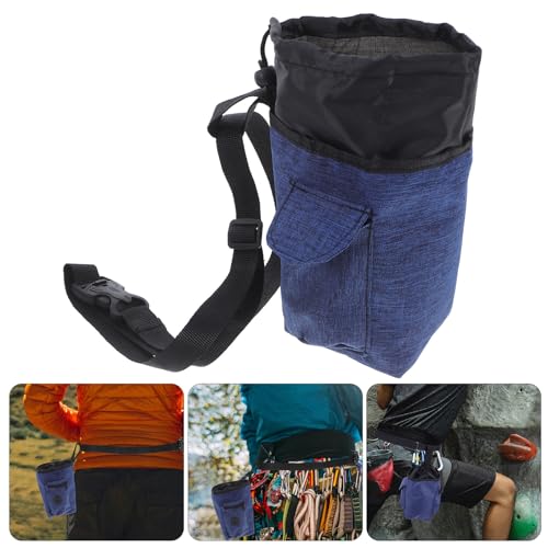 Bouldering Chalk Bag Rock Climbing Chalk Pocket with Zippered Storage Large Capacity Outdoor Climbing Gear Waist Pouch for Dry Hands