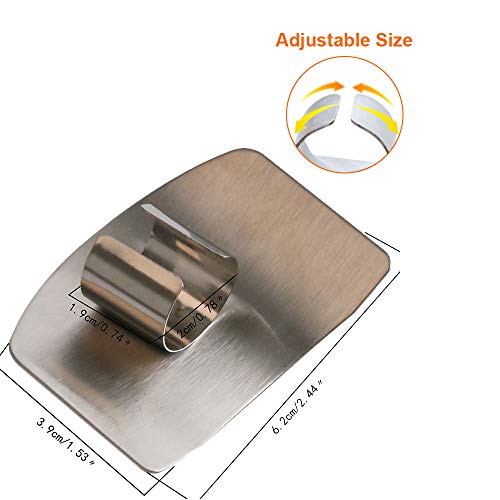 Finger Guard for Cutting, One & Double Finger Kitchen Tool, Stainless Steel Knife Cutting Protector (Silver 5) - color: Silver 5