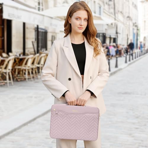MOSISO 14 inch 360 Protective Laptop Case, 14 inch Laptop Sleeve, Pink | Compatible with HP Lenovo Dell ASUS Acer, HP Stream, Dell Latitude, Lenovo, Rectangle Quilted Bag & Pocket & Small Case - color: Pink, size: 14 inch