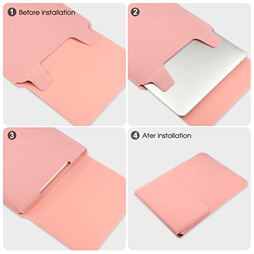 HoYiXi 15 16 Inch Laptop Sleeve Case Leather Bag for MacBook Pro 16 2021 & 2019/ASUS Vivobook 15/Huawei MateBook D15/HP 15.6" PC/MacBook Pro 15/Surface Laptop 3/Dell Inspiron 15/IdeaPad, Pink - color: Pink, size: 15-16 in