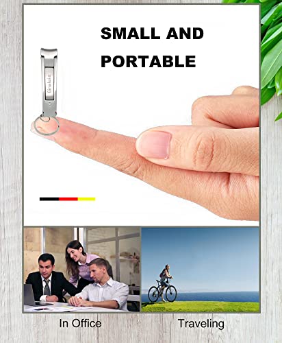 Stainless Steel Portable Nail Cutter,German Keychain Nail Clipper with File for Man and Women, Ultra Thin Flat Fingernail Clipper Perfect Use for Traveling、 Home 、 Office (Small, 1)