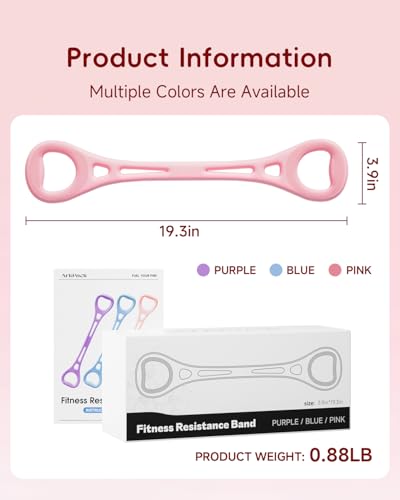 Resistance Bands for Women,2PCS Thickened TPE Arm Resistance Bands,Figure 8 Fitness Resistance Band Stretch Fitness Band for Working Out Yoga Pilates Arms Foot Leg Shoulder Waist Back - color: Pink