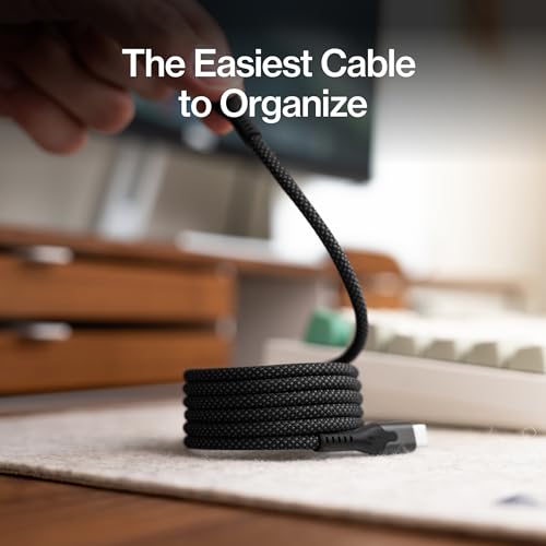 Statik MagStack USB A to Lightning Coiling Magnetic Charging Cable, 12W | MFi-certified Nylon Braided Tangle-Free, Magnetic Coiling, Data Transfer, Compatible with iPhone & iPad, 3FT Black, 3 Pack - color: Black, size: 3ft (3 Pack), style: USB-A to Lightn