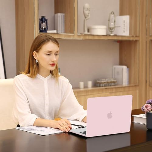 MOSISO Compatible with MacBook Air 13 inch Case M5 2026 M4 M3 M2 2025-2022 | A3449 A3240 A3113 A2681, Hard Shell&Keyboard Cover&Screen Film&Pouch for MacBook Air 13.6 inch Case, Baby Pink - color: Baby Pink