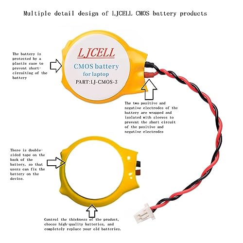 CMOS Battery for IBM Lenovo ThinkPad Laptop X1 Carbon 2-nd Carbon 3rd Carbon 4th Carbon 5th Carbon 6th BIOS RTC CR2016 Battery with 2 Wire Cable and Connector - size: 1-PACK, style: CMOS-CR2016-3