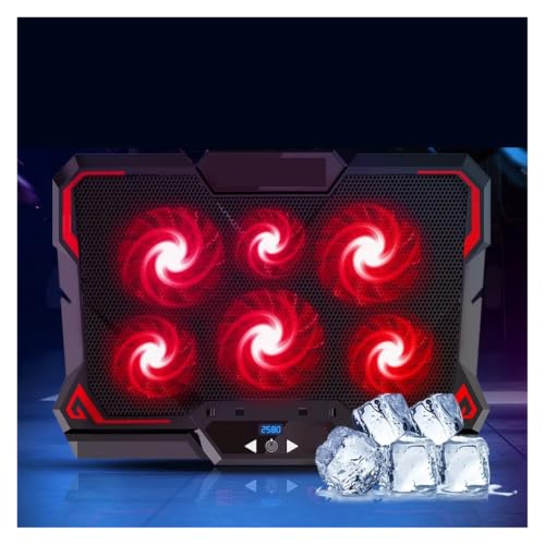 17inch Gaming Laptop Cooler Six Fan Led Screen Two USB Port 2600RPM Laptop Cooling Pad Notebook Stand for Laptop(D) - color: D