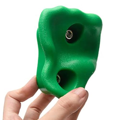 10PCS Rock Climbing Holds, PE Ergonomic Design with Rock Texture for Indoor Outdoor Climbing Wall, Includes Screws and Wrench Tools - color: Green