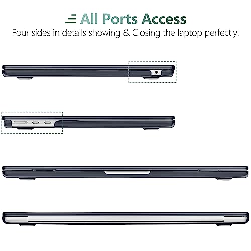 for MacBook Air 13 Inch (13.6 Inch) Case, M5/M4/M3/M2 Chip 2026 2025 2024 2023 2022, Hard Plastic Printed Cover with Screen Protector & Keyboard Cover & Dust Plugs, Black & Cream Stripes - color: Black & Cream Stripes