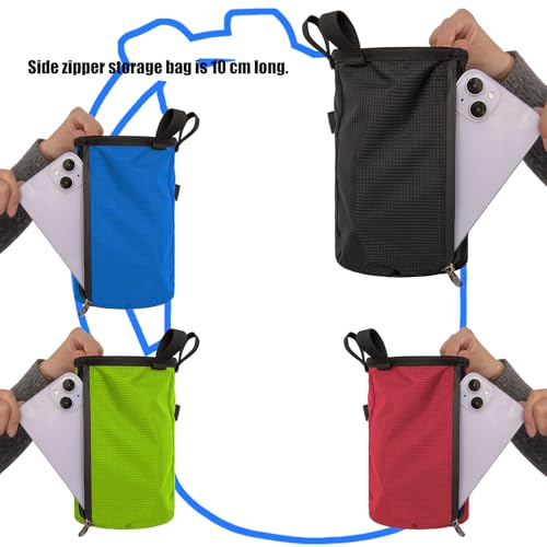 Rock Climbing Chalk Bag with Brush & Zippers Pockets Adjustable Bouldering Chalk Bag Bucket for Gym Climbing Gymnastic - color: Willow green