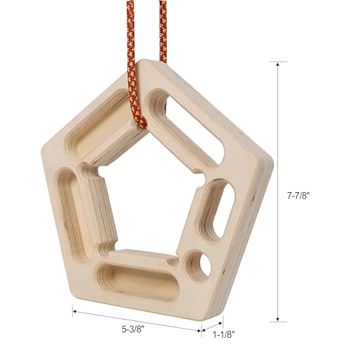 Wooden Rock Climbing Hangboard Rock Climbing Fingerboard Rock Climbing Training Climbing Board Trainer for Strengthen Fingers and Grip - color: 2*PCS-Pentaboard