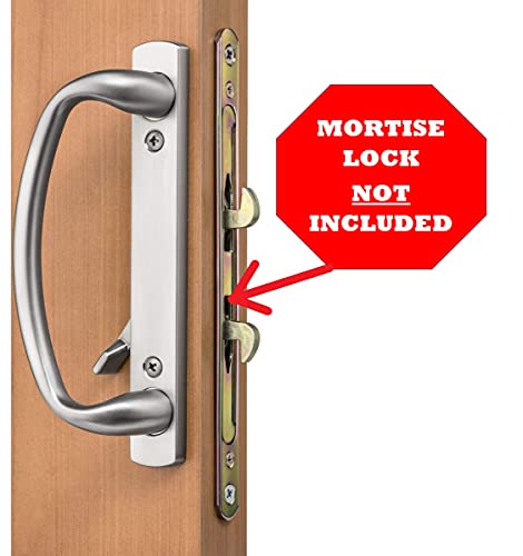 Rockwell Security Euro-Charlotte Sliding Glass Door Handle in Antique Black Finish fits 3-15/16" Screwholes and Fits Up to 1-3/4" Thick Doors - color: Antique Black