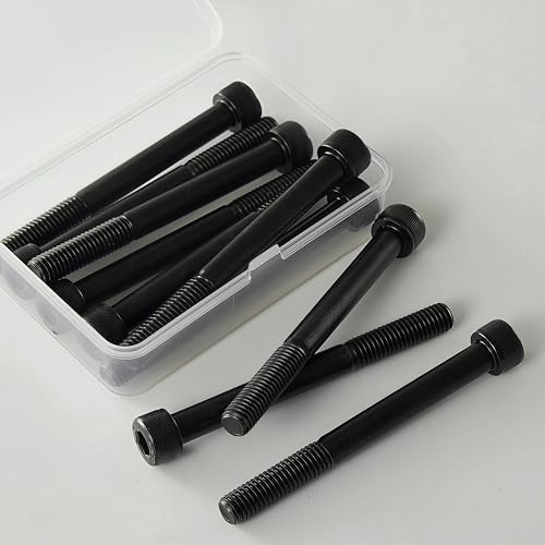 M10-1.5 x 90mm Socket Head Cap Screws, M10x1.5 Bolt, 12.9 Grade Alloy Steel, Allen Socket Drive, Black Oxide Finish, Half Thread, Quantity 6 - size: M10 x 90mm(6PCS)