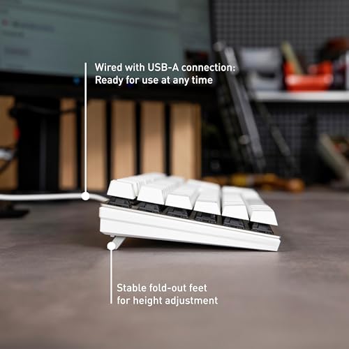 Cherry KC 200 MX Wired Mechanical Office Keyboard MX2A Silent RED Switches | Modern Design with Elegant Aluminum Surface, USB-A Connection, Quiet Typing, White/Silver - color: White W/MX2A Silent Red