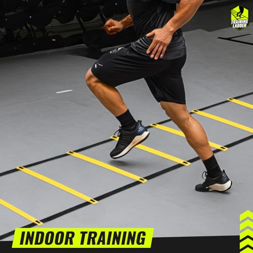 Teenitor Agility Ladder Speed Ladder Training Ladder for Soccer, Speed, Football Fitness Feet Training Carry Bag Agility Training Equipment 13 rungs, 23 feet - color: Yellow