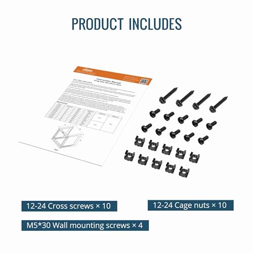 Tecmojo 12U Wall Mount Server Rack, Open Frame Network Rack for 19" Computer/AV/Data/IT/Media Equipment, 24" Depth, 16" Apart Mounting Holes, Swing Gate, Square and Tapped Holes - size: 12U/24" Depth (New)