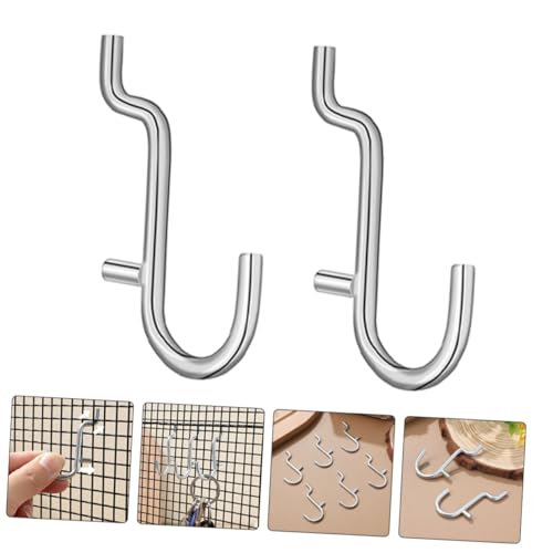 10pcs Heavy-Duty Stainless Steel Pegboard Hooks Hanging Board Rack Organizers for Garage Kitchen Workshop Storage Sleek Modern Design for Versatile Tool Display and Space Saving