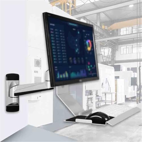Monitor Stand Silver Single Arm Monitor Stand Foldable 90°Wall Mount with Engineered Tray Monitor Stand Desk arm