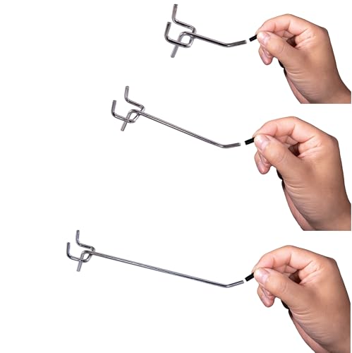 Bamboo's Grocery LoKii 45 Pack 4 Inch Silver Pegboard Hooks, 1/4" Heavy Duty Peg Board Shelving Hooks Organizer Accessories, Peg Board Tool Hangers - size: 4 Inch 45 Pack
