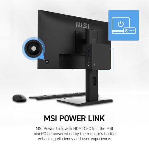 msi PRO MP242 E14C 24-inch IPS 1920 x 1080 (FHD) Office Monitor, 144Hz, Free-Sync, HDMI, USB C (15W Power Delivery), VESA Mountable, Tilt, Speaker, 4-Side Slim Bezel 1ms, Black - style: PRO MP242 E14C