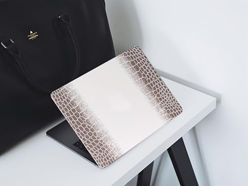 Crocodile Case for MacBook Air 13 Inch 2021 2020 2019 2018 M1 A2337 A2179 A1932, MacBook Air M1 Case, Aligator Skin Snakeskin PU Leather Hardshell & Keyboard Cover for Mac Air 13.3, Brown White - color: ## Brown White Crocodile