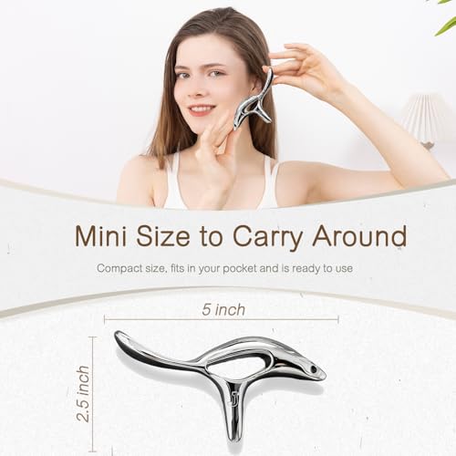 Metal Trigger Point Massage Tool,Pressure Point Massage Tool For TMJ Relief | Fascia Release Tools&Thumb Saver Fascia Massager,Ease Jaw Tension, Sore Muscles, Great For Daily Deep Massage & TMJ Relief