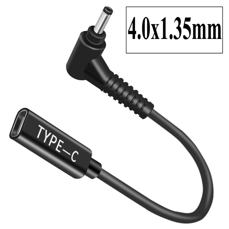 4.0x1.35mm Male Adaptor to USB C Female Cable, Male to DC Female 19V Adapter, DC 4.0x1.35mm Adapter to USB C Charger fits Asus Laptop Series - style: 4.0x1.35mm