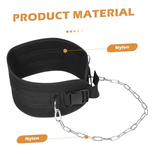 ibasenice Weighted Pull-up Dip Belt with Chain for Strength Training Adjustable Weight Lifting Belt Sturdy Fitness Equipment for Muscle Building