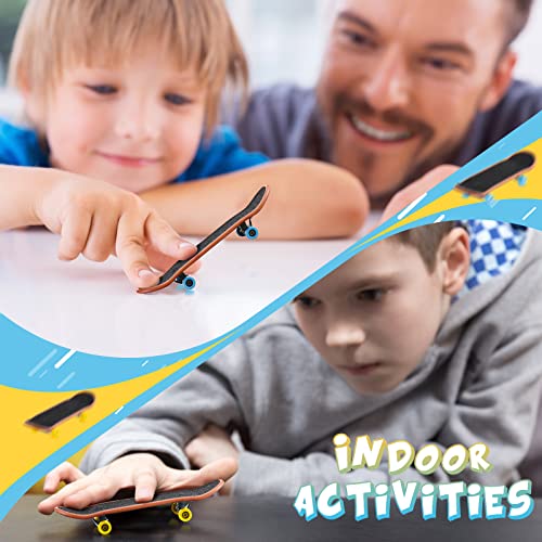 Civaner 10 Pack DIY Kids Finger Skateboard Set with Box and Replacement Accessories Mini Collectible Fingerboard Toy Kit School Gifts for Kids Children Fingers Skater(Graphic)