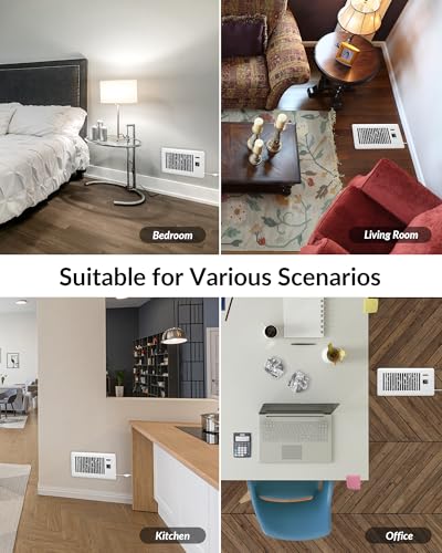 Howeall Super Quiet Register Booster Fan for 4" x 10" Register Holes, Smart Register Vent with Dual Intelligent Thermostat and WIFI App Control, Heating Cooling AC Vent Fan (White) - color: White, size: 4" x 10"