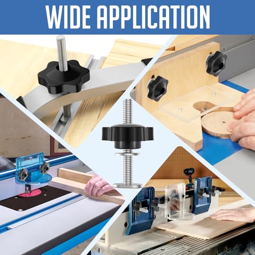 10 Sets 1/4"-20 T-Slot Fastener Kit | 1-3/4 Inch T Track Bolts with Star Knob Nuts | Heavy Duty Accessories | For Woodworking Fixture Installation - size: 1-3/4 Inch