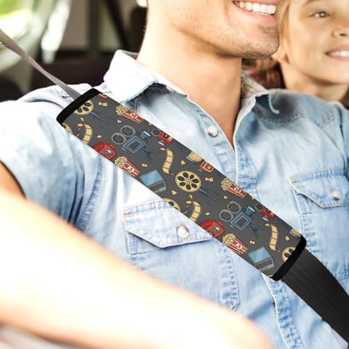 2PCS Movie Lovers Cinema Seat Belt Cover Breathable Seat Belt Cushion for Adults and Children, All Vehicles, Comfortable Driving - color: Pattern 432