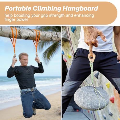 Climbing Hangboard - Rock Climbing Finger Trainer, Wooden Hangboard Fingerboard for Grip Strength, Lightweight Portable Grip Board for Beginners & Professionals, 1pc