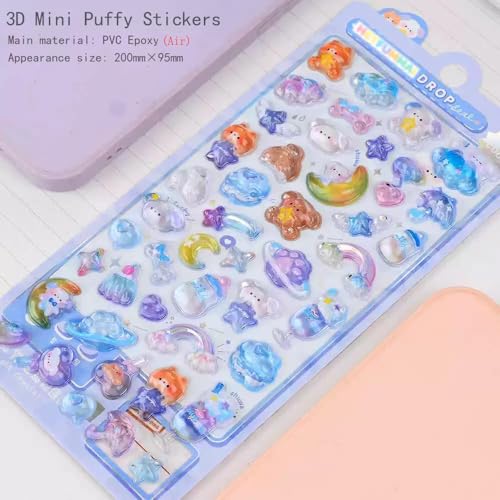 3D Puffy Stickers 8 Sheets 500+ Kawaii Stickers for Phone Case & Handbooks - style: 8PCS Stickers