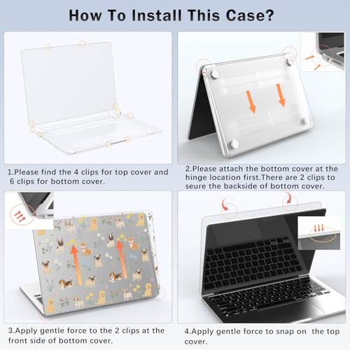 Compatible with MacBook Neo 13 inch Case 2026 Cute Dog Flower | Release Model A3404 with A18 Pro Chip | Protective Hard Shell Matte Cover for MacBook Neo 13'' - color: Dog B, size: MacBook Neo 13 inch