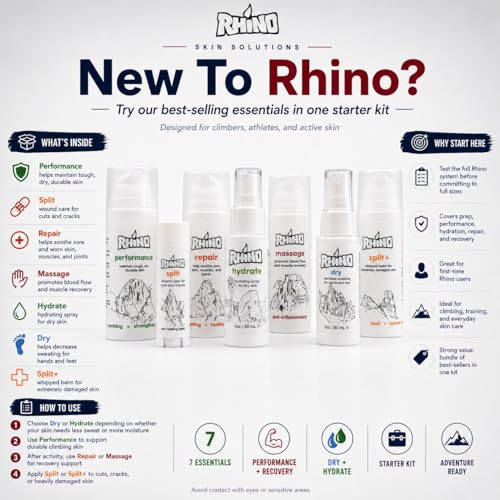 Rhino Skin Solutions Repair Cream Made for Your Adventure, Hand Repair Cream for Dry Cracked Hands, Non Greasy Hand Lotion with Honey and Tea Tree for Athletes and Workers, Made in USA (8 oz) - size: 8 Ounce (Pack of 1)