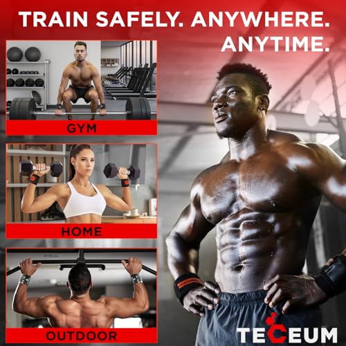 TECEUM Elastic Cotton Weightlifting Wrist Wraps with Thumb Loops, 1 Pair - color: Navy Blue, style: 18" – Queen of Lifts