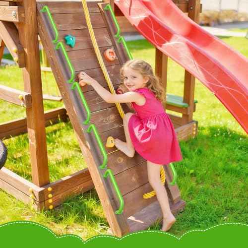 Dolibest 6 Pack 17 Inch Playground Handles, Metal Monkey Bars Indoor & Outdoor, Heavy Duty Ceiling Grab Bars & Wider Base for Climbing Frames, Treehouses, Swing Sets, Wall Ladders & Bunk Beds –Green - color: green 2- 17 Inch-6pcs