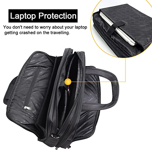 Large Briefcases For Men Canvas Tote Bag Laptop Case Computer Bag Business Work Bag Office - size: Medium Size (15.6” Laptop Briefcase)