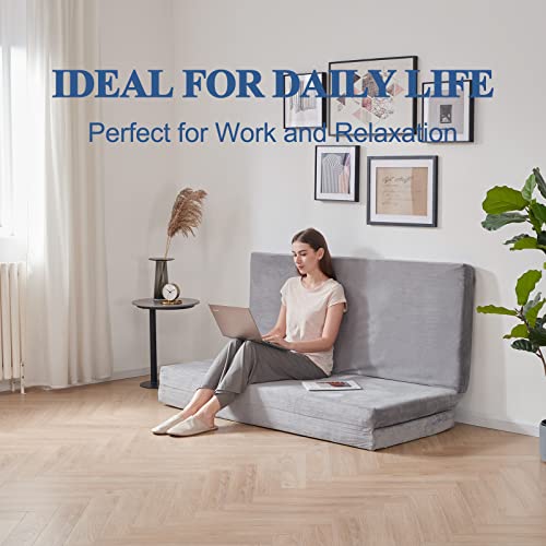 SINWEEK 3.8" Twin Memory Foam Folding Topper with Storage Bag - Foldable Trifold Floor Mat Topper, CertiPUR-US Certified Guest Sleeping Pad, Machine Washable Cover - size: T (38 x 75 Inch), style: Slow Rebound Memory Foam