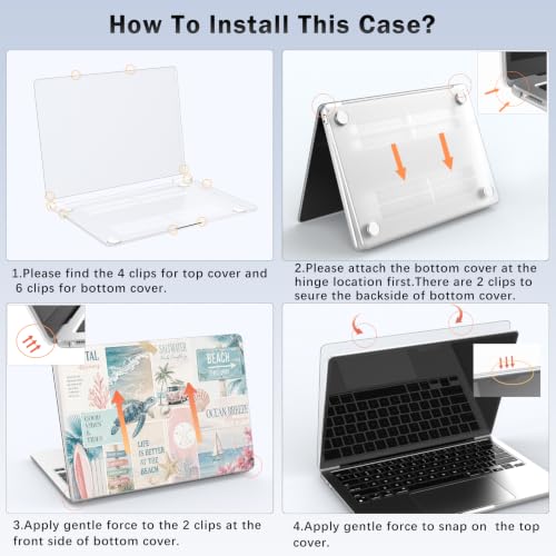 Compatible with MacBook Neo 13 inch Case 2026 Sea Turtle Beach | Release Model A3404 with A18 Pro Chip | Cute Collage Protective Hard Shell Matte Cover for MacBook Neo 13'' - color: Beach G, size: MacBook Neo 13 inch
