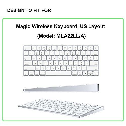 ProElife Ultra Thin Silicone Keyboard Protector Cover Skin for Apple Magic Keyboard & Magic Keyboard 2 (U.S Version, Model: MLA22L/A-A1644, Without Numeric Keypad) (Ombre Gray) - color: Ombre Gray
